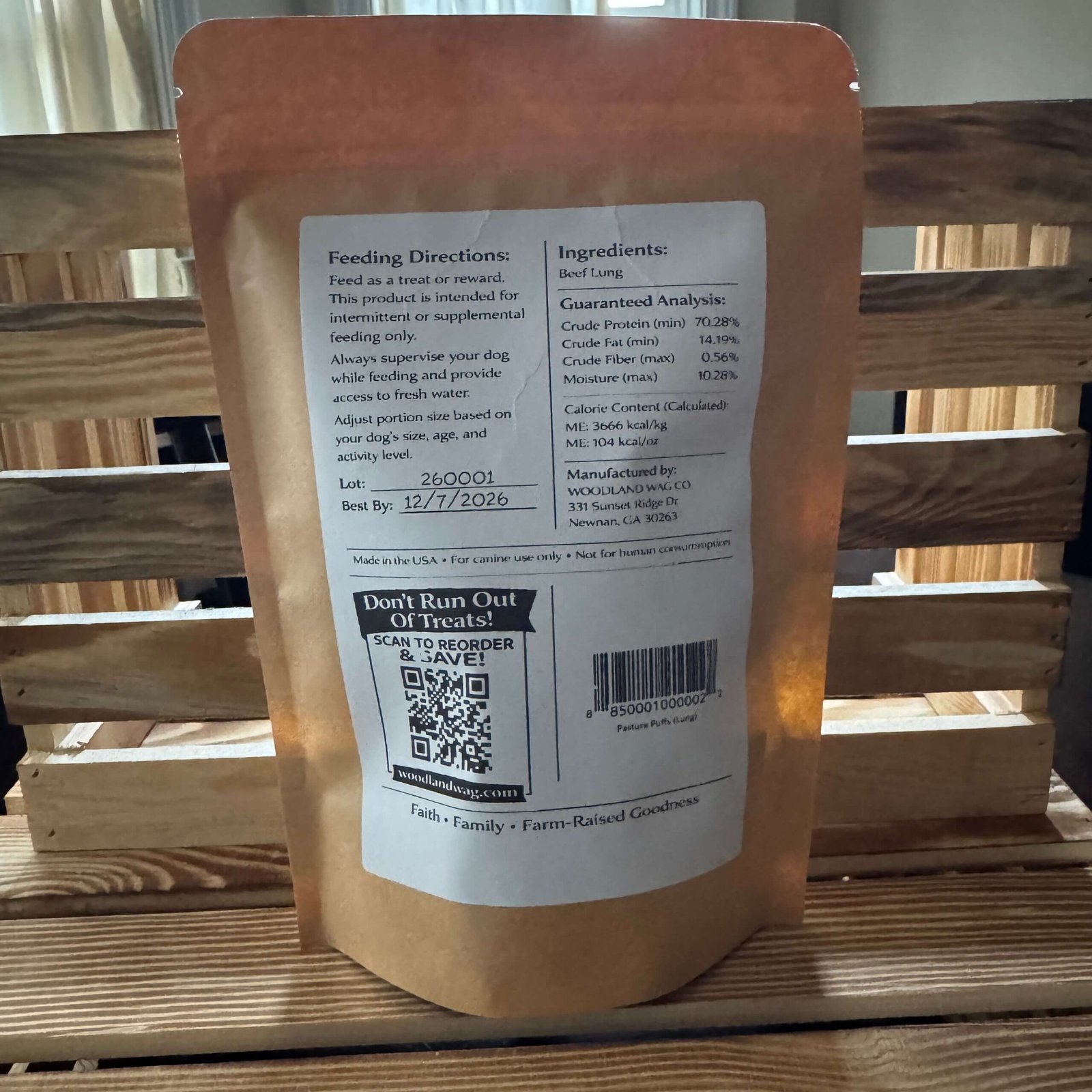 Pasture Puffs - 100% Dehydrated Beef Lung Dog Treats (2oz) | Single-Ingredient, USA Made - Image 2